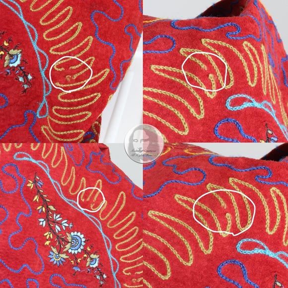 OMO Norma Kamali Bag Giant Feedbag Crossbody Extra Large Suede Embroidery Rare - Picture 14 of 15